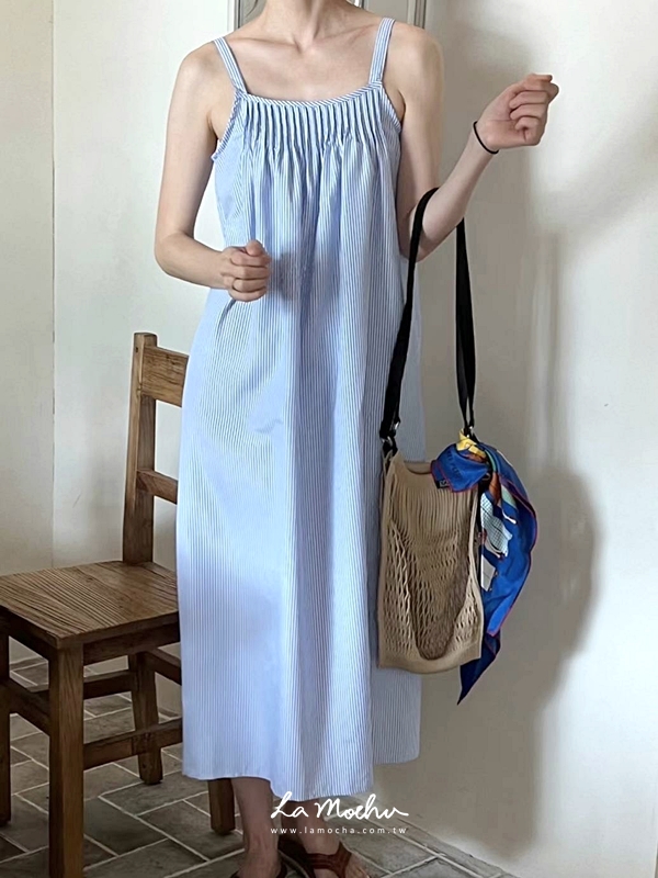 (限量商品)美背綁帶皺皺洋裝